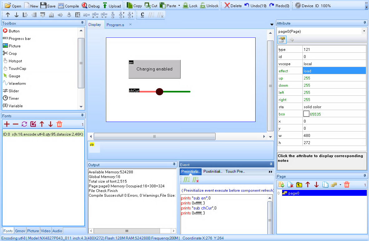 Page preinitialize event